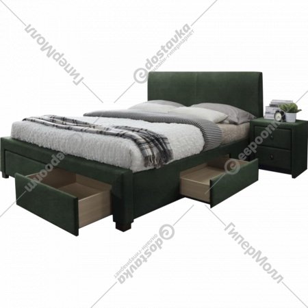 Кровать «Halmar» Modena 3, 160, темно-зеленый