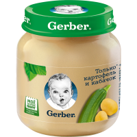 

Овощ.пюре"GERBER"КАРТ.КАБАЧОК(5мес.130г)