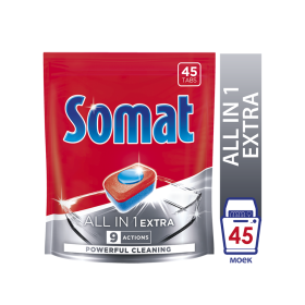Таб­лет­ки для по­су­до­мо­еч­ных машин «Somat» All in 1 Extra, 45 шт