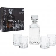 Набор для питья «Belbohemia» стеклянный, графин, 900 мл + 4 стакана, 230 мл, 5 предметов