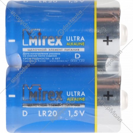 Батарейки «Mirex» 23702-LR20-S2, 2 шт