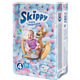 Под­гуз­ни­ки «Skippy» more happiness, размер 4, 7-18 кг, 50 шт