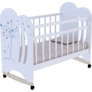 Кроватка для младенцев «VDK» Wind Tree, колесо-качалка с маятником, белый