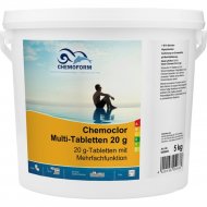 Средство для бассейна дезинфицирующее «Chemoform» Всё-в-одном, мульти-таблетки по 20 г, 5 кг