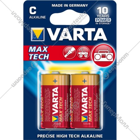 Элемент питания «VARTA» Max Tech LR14, C, алкалиновый, 2 шт