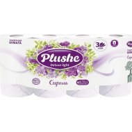 Бумага туалетная «Plushe» Deluxe Light, Сирень, 3 слоя, 8 рулонов
