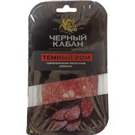 Колбаса сырокопченая Черный Кабан темный ром полусухая, нарезка, 85 г