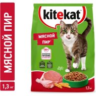 Корм д/кош«KITEKAT»(взр,мясной пир)1.3кг