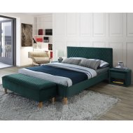 Кровать «Signal» Azurro, Velvet, зеленый/дуб, 160х200 см