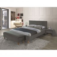 Кровать «Signal» Azurro, Velvet, серый/дуб, 160х200 см
