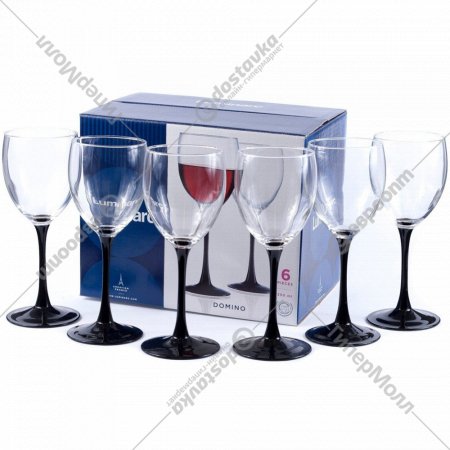 Набор бокалов для вина «Domino» стеклянных, 6 шт, 350 мл.