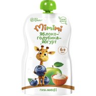 Пюре фруктово-ягодное Mimimi яблоко, голубика и йогурт, 90 г