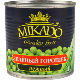 Го­ро­шек зе­ле­ный кон­сер­ви­ро­ван­ный «Mikado» нежный, 420 г