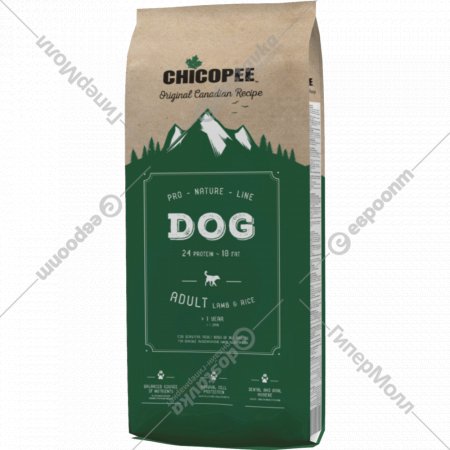 Корм для собак «Chicopee» Pnl Эдалт, ягненок с рисом, 20 кг