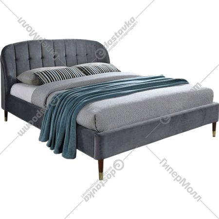 Кровать «Signal» Liguria, Velvet, серый, 160х200 см