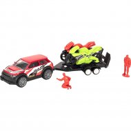 Игровой набор «Teamsterz» Мотогонщики и тягач, красный, 5417075