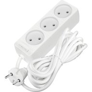 Удлинитель DOMTOK ПВС 2х0.75, 2.2 кВт, б/з, 3 гнезда, 3 м