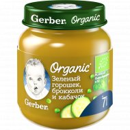 Пюре овощное «Gerber» Organic, зеленый горошек, брокколи и кабачок, 125 г