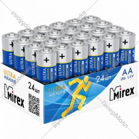 Батарейка щелочная «Mirex» AA, B24, 1.5V, 24 шт