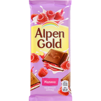 

Шоколад "ALPEN GOLD"(мол,малин.нач)85г