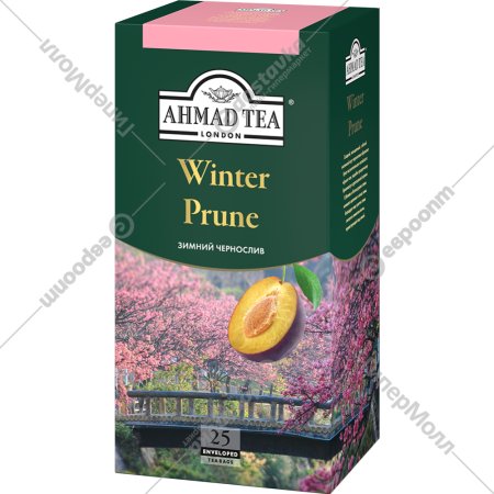 Чай черный «Ahmad Tea» зимний чернослив, с ярлыком, 25х1.5 г