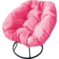 Кресло садовое «M-Group» Пончик, 12310408 без ротанга, черный/розовая подушка