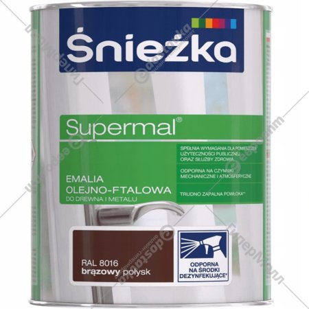 Эмаль «Sniezka» Supermal, масляно-фталевая, коричневый, 400 мл