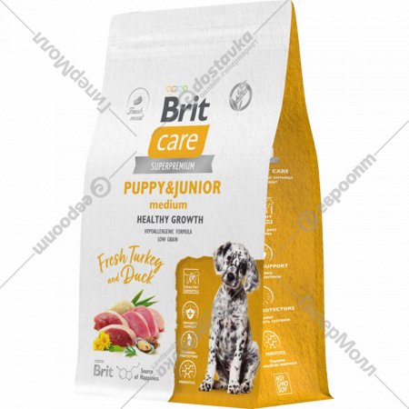 Корм для щенков «Brit» Care Puppy&Junior M Healthy Growth, 5066292, индейка/утка, 3 кг