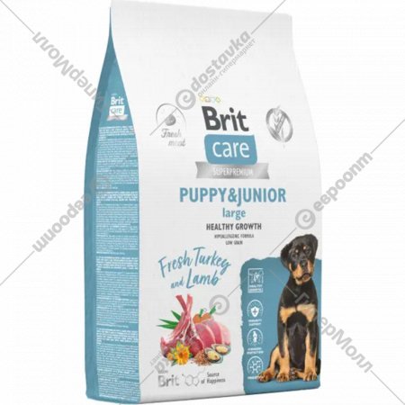 Корм для щенков «Brit» Care Puppy&Junior L Healthy Growth, 5066339, индейка/ягненок, 12 кг