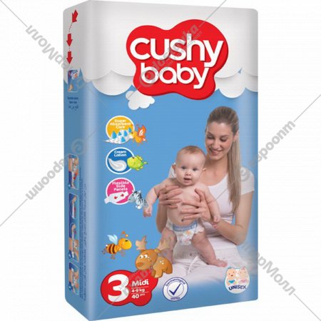 Подгузники детские «Cushy Baby» Jumbo pack, размер Midi 3, 4-9 кг, 70 шт