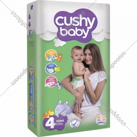 Детские подгузники «Cushy Baby» Jumbo pack. Maxi, 4, 60 шт
