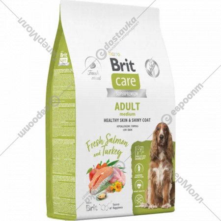 Корм для собак «Brit» Care Adult M Healthy Skin&Shiny Coat, 5066360, лосось/индейка, 12 кг