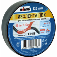 

Лента ПВХ "UNIBOB"(черная,изоляционная)