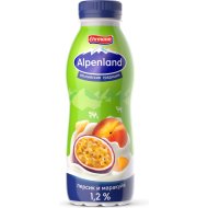 Йогуртный напиток «Alpenland» с персиком и маракуйей, 1,2%, 420 г