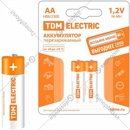 Аккумулятор «TDM Electric» AA-2300 mAh,Ni-MH, BP-2