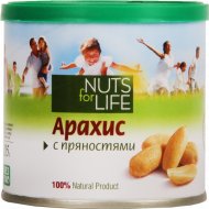 Арахис «Nuts for Life» обжаренный соленый с пряностями, 115 г