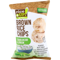 

Чипсы ц/з"RICE UP"(бур.рис,лук,смет)60г