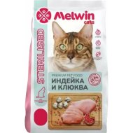 Корм «MELWIN» для стерилизованных кошек, индейка/клюква, 2.5 кг