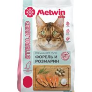 Корм «MELWIN» для стерилизованных кошек, форель/розмарин, 2.5 кг