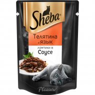 Корм для кошек «Sheba Pleasure» телятина и язык в соусе, 85 г
