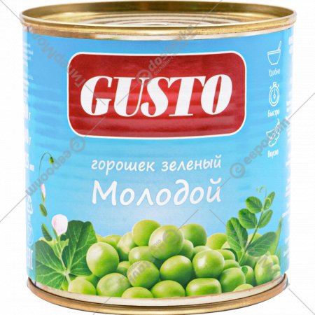 Горошек зеленый консервированный «Gusto» молодой, 400 г