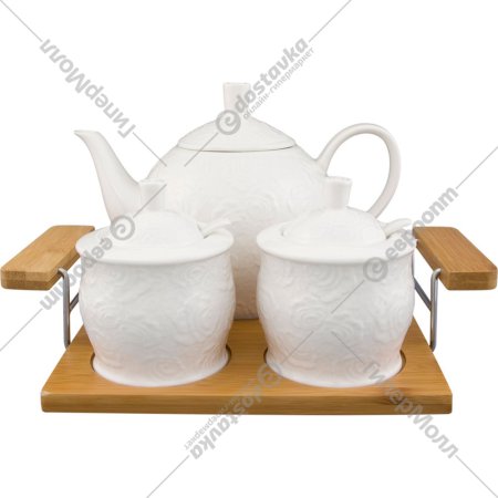 Набор для чая и кофе «Elan Gallery» Белые розы, 860023, 9 предметов