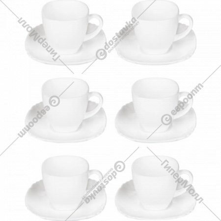 Набор для чая и кофе «Luminarc» Бэйсик, Q5853, белый, 12 предметов