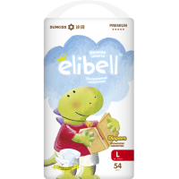 

Дет.подгузники "ELIBELLL" L(9-14 кг)54шт
