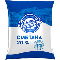 

Сметана "МИНСКАЯ МАРКА" (п/э) 20% 400 г