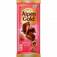 Шоколад «Alpen Gold» молочный, клубнично-йогуртовая начинка, 85 г