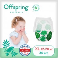 Подгузники-трусики детские «Offspring» Тропики, OF02XLLEA, размер XL, 12-20 кг, 30 шт