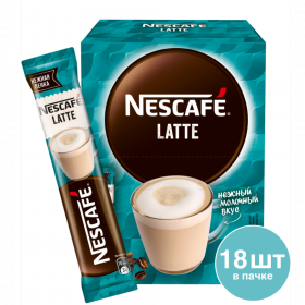 Уп. Ко­фей­ный на­пи­ток «Nescafe» латте, 18х18 г
