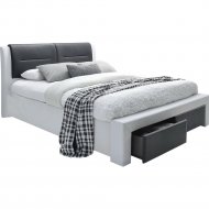 Кровать «Halmar» Cassandra, S, белый/черный