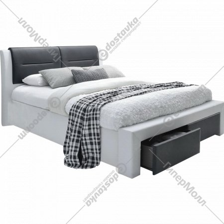Кровать «Halmar» Cassandra, S, белый/черный